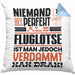 Fluglotse Geschenk Kissen mit Füllung 40x40 Lustige Geschenkidee für Fluglotse Geburtstag Niemand Ist Perfekt Aber Als Fluglotse Ist Man Nah Dran (Grau) Blau Trendation