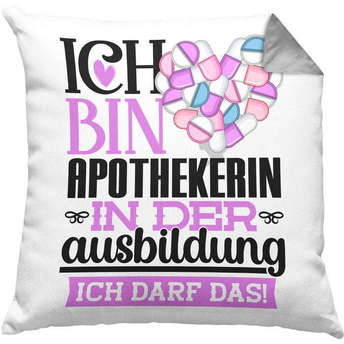 Apothekerin Ausbildung Start Geschenk Kissen mit Füllung 40x40 Ich Bin Apothekerin In Der Ausbildung Ich Darf Das Geschenkidee (Grau) Grau Trendation