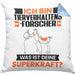 Tierverhaltensforscher Kissen mit Füllung 40x40 Geschenk für Tierverhaltensforscher Geburtstag Lustiger Spruch Was Ist Deine Superkraft (Grau) Blau Trendation
