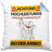 Pferdetherapeut Kissen mit Füllung 40x40 Geschenk Lustiger Spruch Geschenkidee für Pferdetherapeut Achtung Hochleistungs Pferdetherapeut Bei Der Arbeit (Grau) Blau Trendation