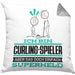 Curling-Spieler Geschenk Kissen mit Füllung 40x40 Ich Bin Curling-Spieler Aber Sag Doch Einfach Superheld Lustige Geschenkdiee für Curling-Spieler (Grau) Grau Trendation