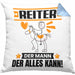 Reiter Kissen mit Füllung 40x40 Geschenk für Reiter Der Mann Der Alles Kann Geschenkidee zum Geburtstag (Grau) Blau Trendation