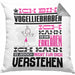 Vogelliebhaber Geschenk Kaffee-Kissen mit Füllung 40x40 Geschenkidee für Vogelliebhaber Ich Bin Vogelliebhaber Ich Kann Es Dir Erklären Jedoch Nicht Für Dich Verstehen Spruch Lustig (Grau) Grau Trendation