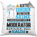 Moderator Geschenk Kissen mit Füllung 40x40 Lustiger Spruch Erheben Sie Sich Der Moderator Betritt den Raum (Grau) Grau Trendation