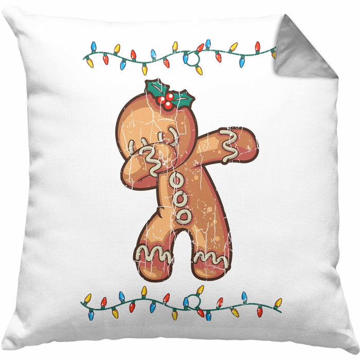 Weihnachten Kissen mit Füllung 40x40 Lebkuchenmann für Kinder WeihnachtsKissen mit Füllung 40x40 Lustig Geschenk Jungs Jungen Mädchen Cute Lebkuchen Grafik — TrendationStore