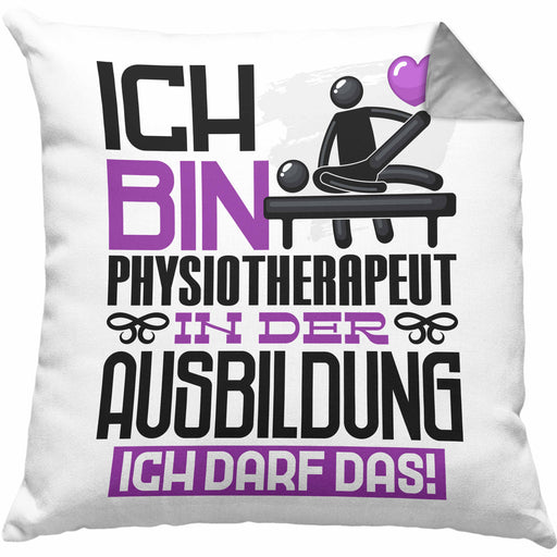 Physiotherapeut Ausbildung Kissen mit Füllung 40x40 Geschenk Ich Bin Physiotherapeut In Der Ausbildung Ich Darf Das Geschenkidee Spruch (Grau) Grau Trendation