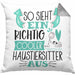 Haustiersitter Kissen mit Füllung 40x40 So Sieht Ein Richtig Cooler Haustiersitter Aus Geschenk Lustiger Spruch Geschenkidee (Grau) Grau Trendation