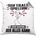 Softballspielerin Kissen mit Füllung 40x40 Geschenk für Softballspielerin Der Mann Der Alles Kann Geschenkidee zum Geburtstag (Grau) Grau Trendation