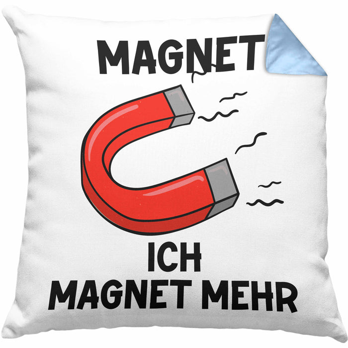 Dank Meme Kissen mit Füllung 40x40 Magnet Wortspiel Ich Magnet Mehr Geschenkidee Depressionen (Grau) Blau Trendation
