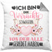 Schwägerin Kissen mit Füllung 40x40 Geschenk Lustiger Spruch Geschenkidee Ich Bin Die Verrückte Schwägerin Von Der Alle Geredet Haben (Grau) Grau Trendation