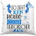 Tierforscher Kissen mit Füllung 40x40 So Sieht Ein Richtig Cooler Tierforscher Aus Geschenk Lustiger Spruch Geschenkidee (Grau) Blau Trendation