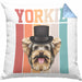 Yorkie Besitzer Kissen mit Füllung 40x40 Geschenk Lustiger Spruch Geschenkidee Retro Vinatge Yorkie (Grau) Blau Trendation