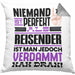 Reisender Geschenk Kissen mit Füllung 40x40 Lustige Geschenkidee für Reisender Geburtstag Niemand Ist Perfekt Aber Als Reisender Ist Man Nah Dran (Grau) Grau Trendation