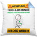 Meerschweinchenfreund Kissen mit Füllung 40x40 Geschenk Lustiger Spruch Geschenkidee für Meerschweinchenfreund Achtung Hochleistungs Meerschweinchenfreund Bei Der Arbeit (Grau) Blau Trendation