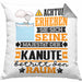 Kanute Geschenk Kissen mit Füllung 40x40 Lustiger Spruch Erheben Sie Sich Der Kanute Betritt den Raum (Grau) Grau Trendation