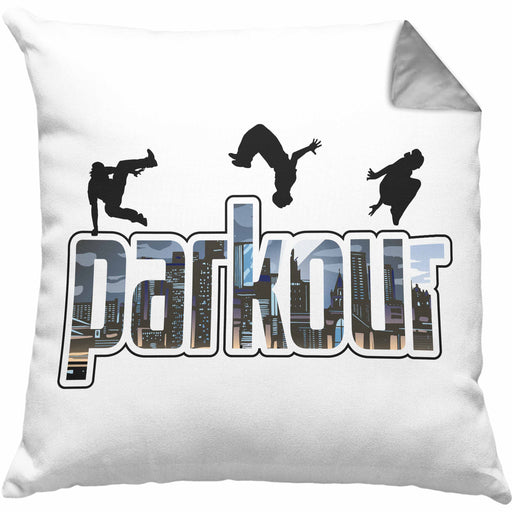Kissen mit Füllung 40x40 für Parkour Fans Geschenk für Urbanen Sports Sportler Freerunning (Grau) Grau Trendation