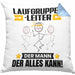 Laufgruppenleiter Kissen mit Füllung 40x40 Geschenk für Laufgruppenleiter Der Mann Der Alles Kann Geschenkidee zum Geburtstag (Grau) Blau Trendation