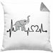 Elefant Kissen mit Füllung 40x40 Geschenk Für Elefanten-Liebhaber Geschenkidee Herzschlag (Grau) Grau Trendation