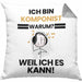 Komponist Geschenk Kissen mit Füllung 40x40 Lustiger Spruch Ich Bin Komponist Warum Weil Ich Es Kann Geschenkidee Bester Komponist Geburtstag (Grau) Grau Trendation