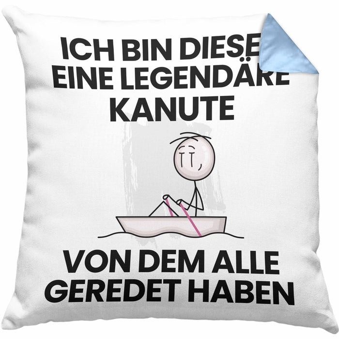 Kanute Geschenk Kissen mit Füllung 40x40 Lustige Geschenkidee Geburtstag für Kanute Ich Bin Dieser Legendäre Kanute Von Dem Alle Geredet Haben (Grau) Blau Trendation