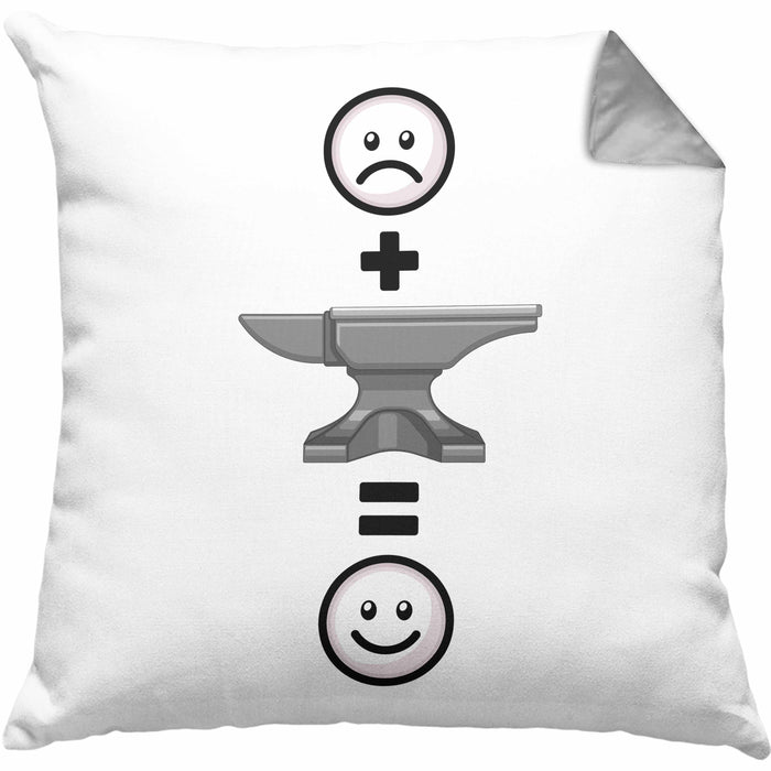Schmied Kissen mit Füllung 40x40 Geschenk für Metallbauer Lustige Geschenkidee :( + Schmied = :) (Grau) Grau Trendation
