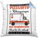 Pizzaauto Rettungswagen Spruch Kissen mit Füllung 40x40 Geschenk Lustiger Gag Spaß (Grau) Blau Trendation