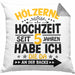 Hölzerne Hochzeit Kissen mit Füllung 40x40 Geschenk Ehemann Ehefrau Partner Seit 5 Jahren Habe Ich Die Da An Der Backe (Grau) Grau Trendation