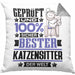 Katzensitter Geschenk Lustiger Spruch für Katzensitter Geschenkidee Bester Katzensitter Der WeltKissen mit Füllung 40x40 (Grau) Grau Trendation