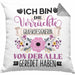 Grafikdesignerin Kissen mit Füllung 40x40 Geschenk Lustiger Spruch Geschenkidee Ich Bin Die Verrückte Grafikdesignerin Von Der Alle Geredet Haben (Grau) Grau Trendation