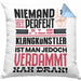 Klangkünstler Geschenk Kissen mit Füllung 40x40 Lustige Geschenkidee für Klangkünstler Geburtstag Niemand Ist Perfekt Aber Als Klangkünstler Ist Man Nah Dran (Grau) Blau Trendation