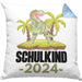 Einschulung Junge Geschenk für Schultüte Füllung Kissen mit Füllung 40x40 Schulstart 1 Schultag Schuleinführung Schulanfang Geschenkidee Schulkind Jungs 2024 (Grau) Blau Trendation