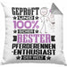 Pferderennen-Enthusiast Geschenk Lustiger Spruch für Pferderennen-Enthusiast Geschenkidee Bester Pferderennen-Enthusiast Der WeltKissen mit Füllung 40x40 (Grau) Grau Trendation