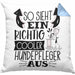 Hundepfleger Kissen mit Füllung 40x40 So Sieht Ein Richtig Cooler Hundepfleger Aus Geschenk Lustiger Spruch Geschenkidee (Grau) Blau Trendation