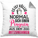 Pinguin Geschenk Kissen mit Füllung 40x40 Kinder Liebe Spruch Kollegin Freundin Pinguin Liebhaber Lustig (Grau) Grau Trendation