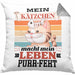 Katze Kissen mit Füllung 40x40 Geschenk Spruch Geschenkidee für Katzen-Mama Papa Katzenliebhaber Mein Kätzen Macht Mein Leben Purr-pekt (Grau) Grau Trendation