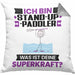 Stand-Up-Paddler Kissen mit Füllung 40x40 Geschenk für Stand-Up-Paddler Geburtstag Lustiger Spruch Was Ist Deine Superkraft (Grau) Grau Trendation