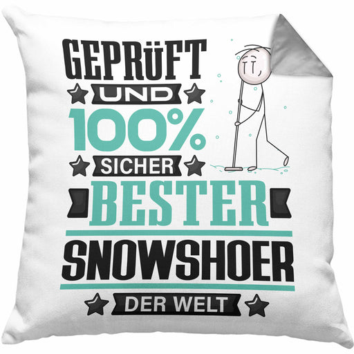 Snowshoer Geschenk Lustiger Spruch für Snowshoer Geschenkidee Bester Snowshoer Der WeltKissen mit Füllung 40x40 (Grau) Grau Trendation