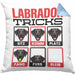 Labrador Besitzer Kissen mit Füllung 40x40 Geschenk Lustiger Spruch Geschenkidee Labrador Tricks Bleib (Grau) Blau Trendation