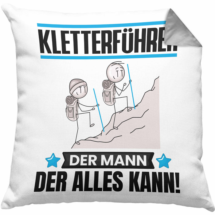 Kletterführer Kissen mit Füllung 40x40 Geschenk für Kletterführer Der Mann Der Alles Kann Geschenkidee zum Geburtstag (Grau) Grau Trendation