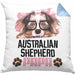 Australian Shepherd Papa Besitzer Kissen mit Füllung 40x40 Geschenk Lustiger Spruch Geschenkidee Australian Shepherd Liebhaber (Grau) Blau Trendation