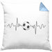 Fußballer Herzschlag Kissen mit Füllung 40x40 Geschenk für Fußballspieler Geschenkidee (Grau) Blau Trendation