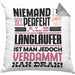 Langläufer Geschenk Kissen mit Füllung 40x40 Lustige Geschenkidee für Langläufer Geburtstag Niemand Ist Perfekt Aber Als Langläufer Ist Man Nah Dran (Grau) Grau Trendation