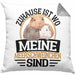 Meerschweinchen Geschenk Kissen mit Füllung 40x40 Spruch Meerschweinchen-Besitzerin Geschenkidee (Grau) Grau Trendation
