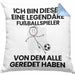 Fußballspieler Geschenk Kissen mit Füllung 40x40 Lustige Geschenkidee Geburtstag für Fußballspieler Ich Bin Dieser Legendäre Fußballspieler Von Dem Alle Geredet Haben (Grau) Blau Trendation