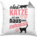 Katze Kissen mit Füllung 40x40 Katzenbesitzer Geschenk Katzen Geschenkidee Lustige Kissen mit Füllung 40x40 mit Spruch Kater Katzenmama (Grau) Grau Trendation