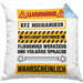 KFZ Mechaniker Kissen mit Füllung 40x40 Geschenk Lustig Spruch Geschenkidee Mechaniker Lustig (Grau) Blau Trendation