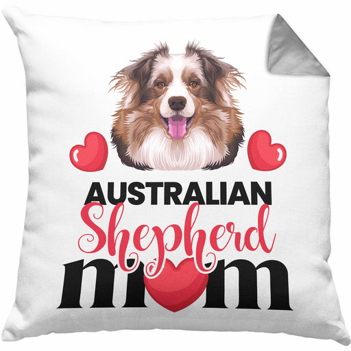 Australian Shepherd Besitzer Mom Mama Kissen mit Füllung 40x40 Geschenk Lustiger Spruch Geschenkidee Australian Shepherd Besitzerin (Grau) Grau Trendation