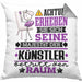 Künstler Geschenk Kissen mit Füllung 40x40 Lustiger Spruch Erheben Sie Sich Der Künstler Betritt den Raum (Grau) Grau Trendation