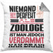 Zoologe Geschenk Kissen mit Füllung 40x40 Lustige Geschenkidee für Zoologe Geburtstag Niemand Ist Perfekt Aber Als Zoologe Ist Man Nah Dran (Grau) Grau Trendation