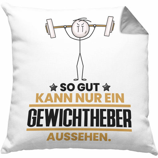 Gewichtheber Geschenk Kissen mit Füllung 40x40 So Gut Kann Nur Ein Gewichtheber Aussehen Geschenkidee (Grau) Grau Trendation